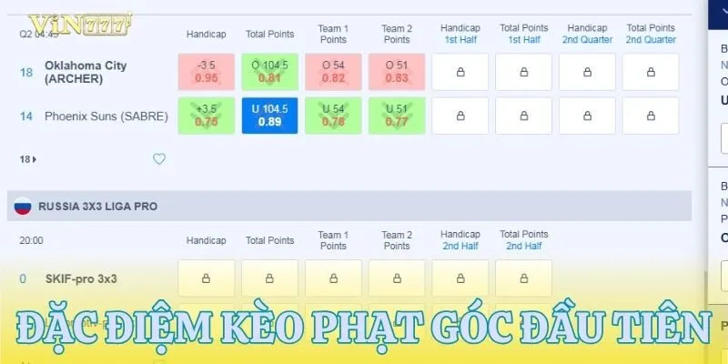 Đặc điểm của kèo cược quả phạt góc đầu tiên
