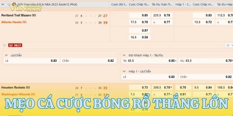 Mẹo cá cược bóng rổ giúp tối ưu lợi nhuận