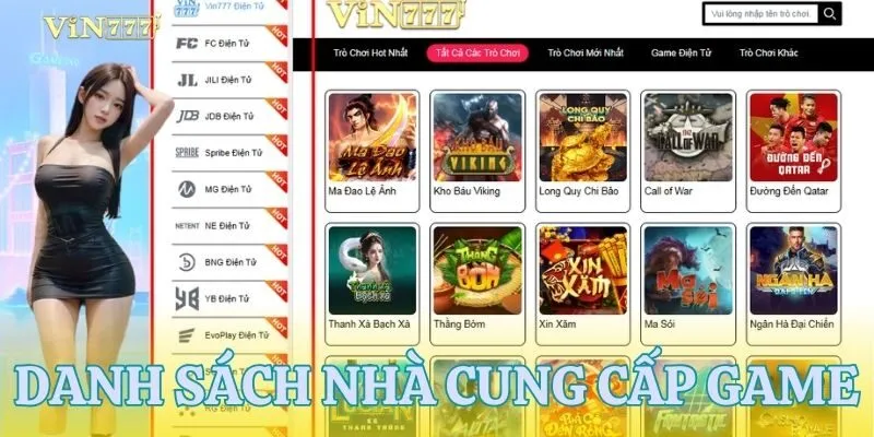 Những nhà cung cấp game hàng đầu có mặt