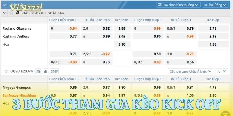 3 bước tham gia kèo tại nhà cái