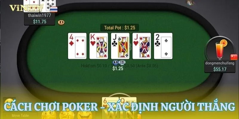Cách chơi Poker - Hướng dẫn xác định người thắng